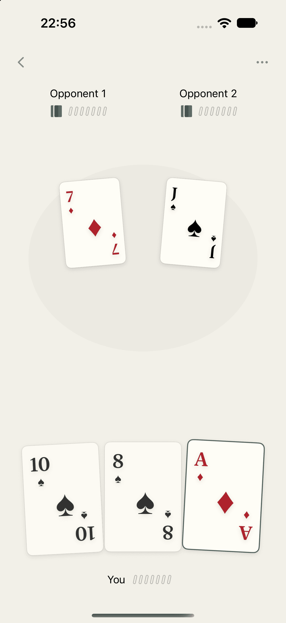 A game of TUPPEN running on iPhone