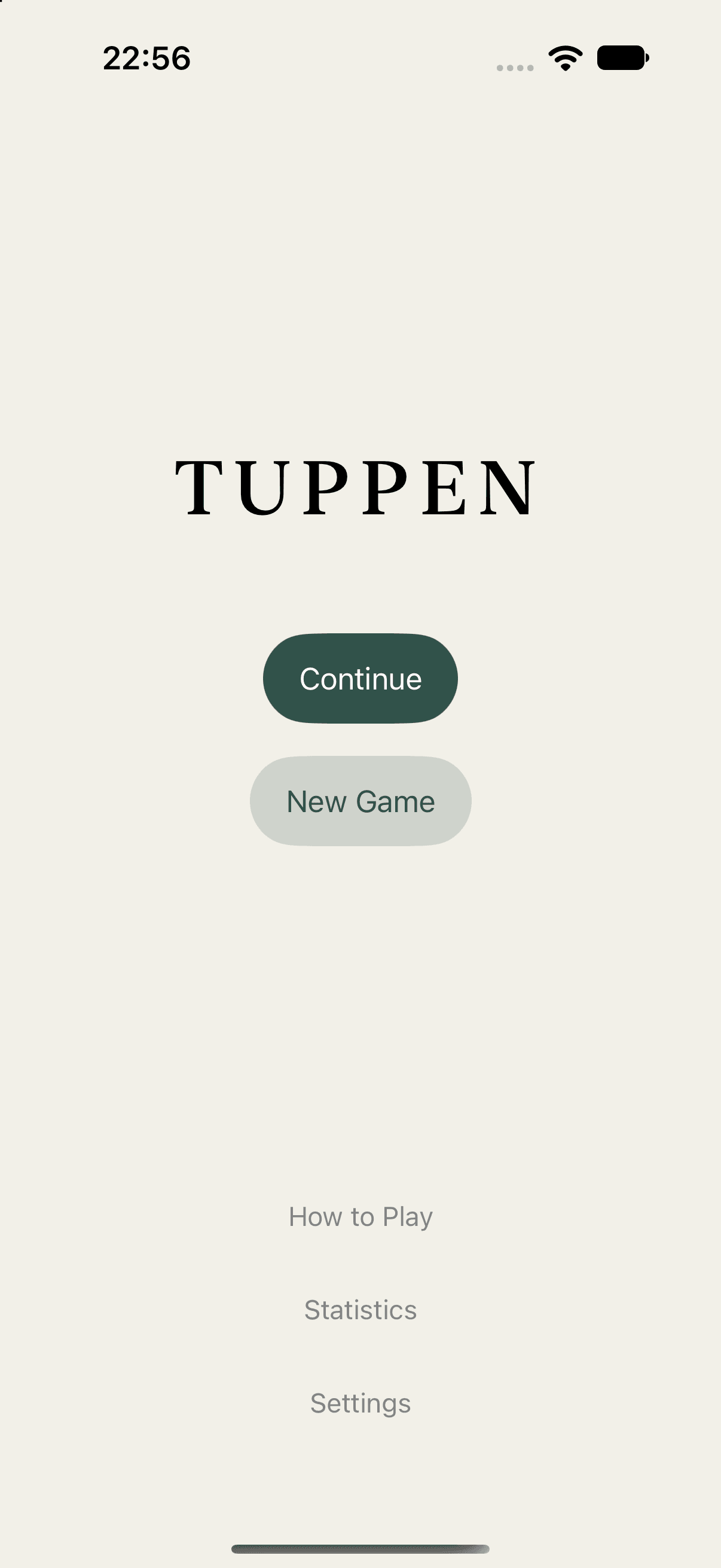 TUPPEN home screen on iPhone